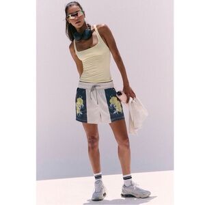 FP Movement by Free People Floral Athletic Shorts - Blue/Gray